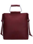Romwe Red Magnetic Pu Tote Bag