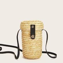 Romwe Straw Braided Crossbody Bag