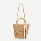 Romwe Bow Decorated Straw Bag