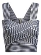 Romwe Strap Striped Black Cami Top