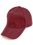 Romwe Red Faux Leather Hip Hop Baseball Cap