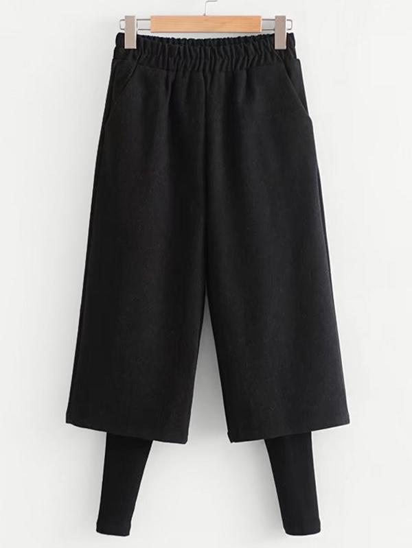 Romwe 2 In 1 Crop Pants