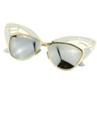 Romwe White Oversized Cat Sunglasses