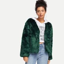 Romwe Open Front Solid Outerwear