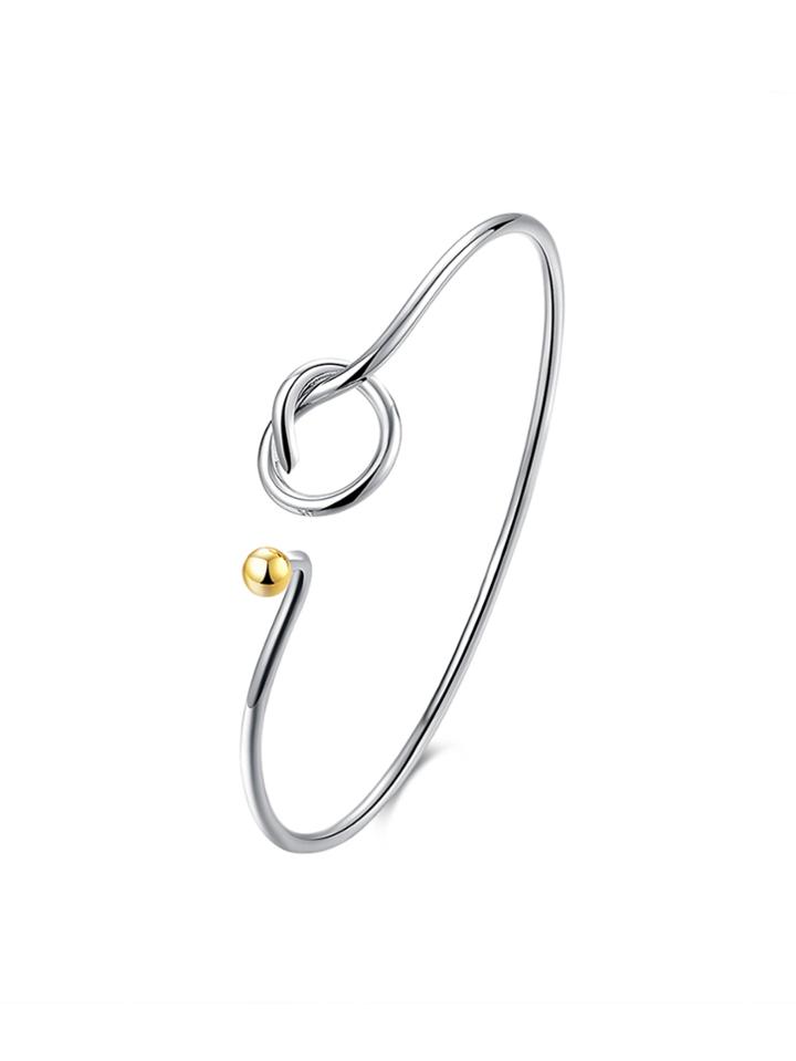 Romwe Knot Detail Open Cuff Bangle