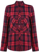 Romwe Check Print Red Blouse