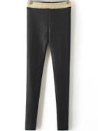 Romwe Elastic Waist Tights Leggings
