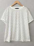 Romwe White Short Sleeve Anchors Print Loose T-shirt