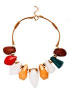 Romwe Multicolor Stone Statement Necklace