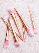 Romwe Pink And Gold Professional Cosmetic Makeup Brush Set