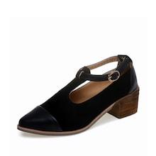 Romwe Buckle Detail T Strap Heels