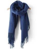 Romwe Women Fringe Royal Blue Scarf