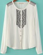 Romwe Embroidered Crop Loose Blouse