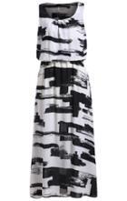 Romwe Sleeveless Graffiti Print Chiffon Black Dress