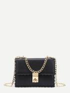Romwe Scalloped Trim Chain Bag