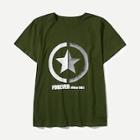 Romwe Guys Star And Letter Print Tee