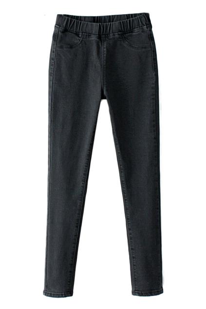 Romwe Elastic Slim Black Skinny Jeans