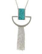 Romwe Silver Plated Long Tassel Necklace