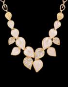 Romwe Gold Leaf Diamond Necklace