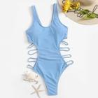 Romwe Ladder Cut-out One Piece Swimsuit