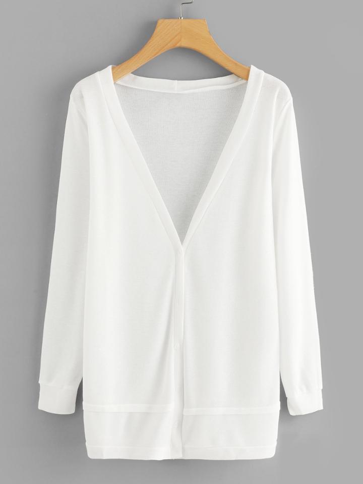 Romwe Single Breasted Knit Cardigan
