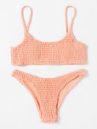 Romwe Ruched Cami Bikini Set