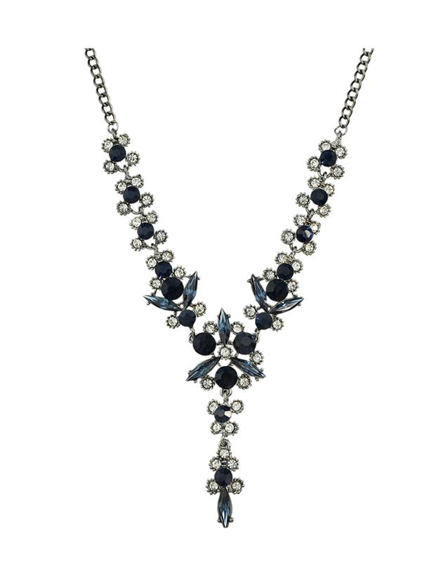 Romwe Black Elegant Flower Wedding Necklace For Women