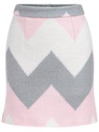 Romwe Zigzag Straight Pink Skirt