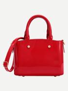Romwe Faux Patent Leather Tote Bag With Strap - Red