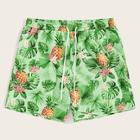 Romwe Guys Pineapple And Tropical Print Drawstring Waist Shorts