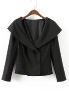 Romwe Slit Detail Cape Collar Blazer