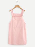 Romwe Pocket Front Pinafore Dress