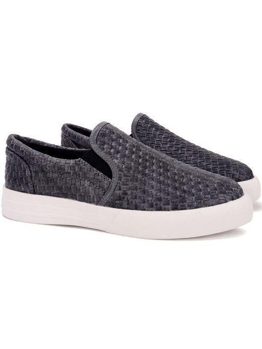 Romwe Grey Round Toe Weave Thick-soled Flats