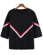 Romwe V Pattern Print T-shirt
