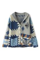 Romwe Multi-color Knitted Bottoned Cardigan