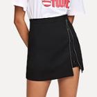 Romwe Single Breasted Side Skirt