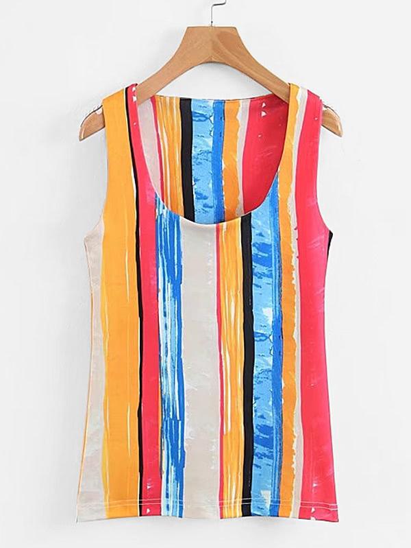 Romwe Paint Print Top