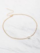 Romwe Chain Necklace With Faux Pearl