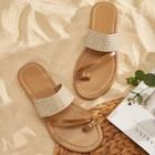 Romwe Toe Ring Flat Sandals