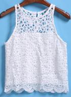 Romwe Round Neck Lace Hollow Vest