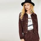 Romwe Pocket Front Studded Detail Button Up Jacket