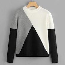 Romwe Color Block Jumper