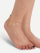 Romwe Gold Rose And Bell Charm Anklet