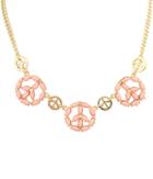 Romwe Pink Antiwar Gemstone  Necklace