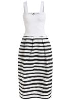 Romwe Straps Striped With Organza Dress