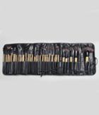 Romwe 32pcs Professional Cosmetic Makeup Brush Set With Balck Pu Leather Bag