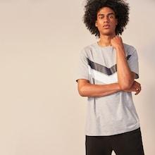 Romwe Guys Heathered Grey Chevron Tee
