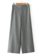 Romwe Wide Leg Houndstooth Pants