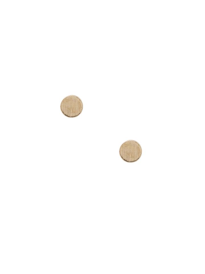 Romwe Gold Metal Geometric Round Ear Studs