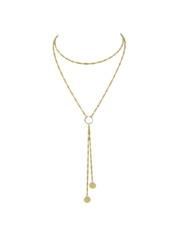 Romwe Gold 2pcs/set Gold-color Silver Color Multi Layers Chain Circle Shape Necklace